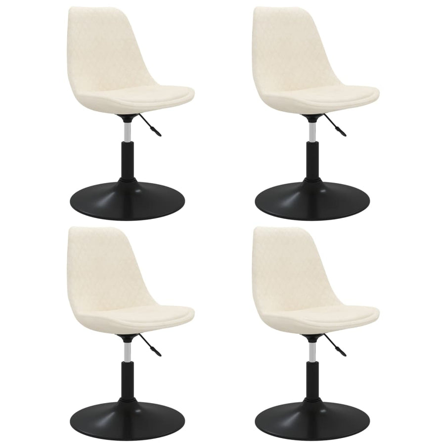 Eetkamerstoelen draaibaar 4 st fluweel crèmekleurig 4 crème