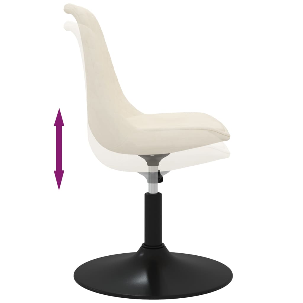 Eetkamerstoelen draaibaar 4 st fluweel crèmekleurig 4 crème