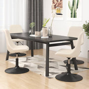 Dining chairs swivel 4 pcs velvet cream