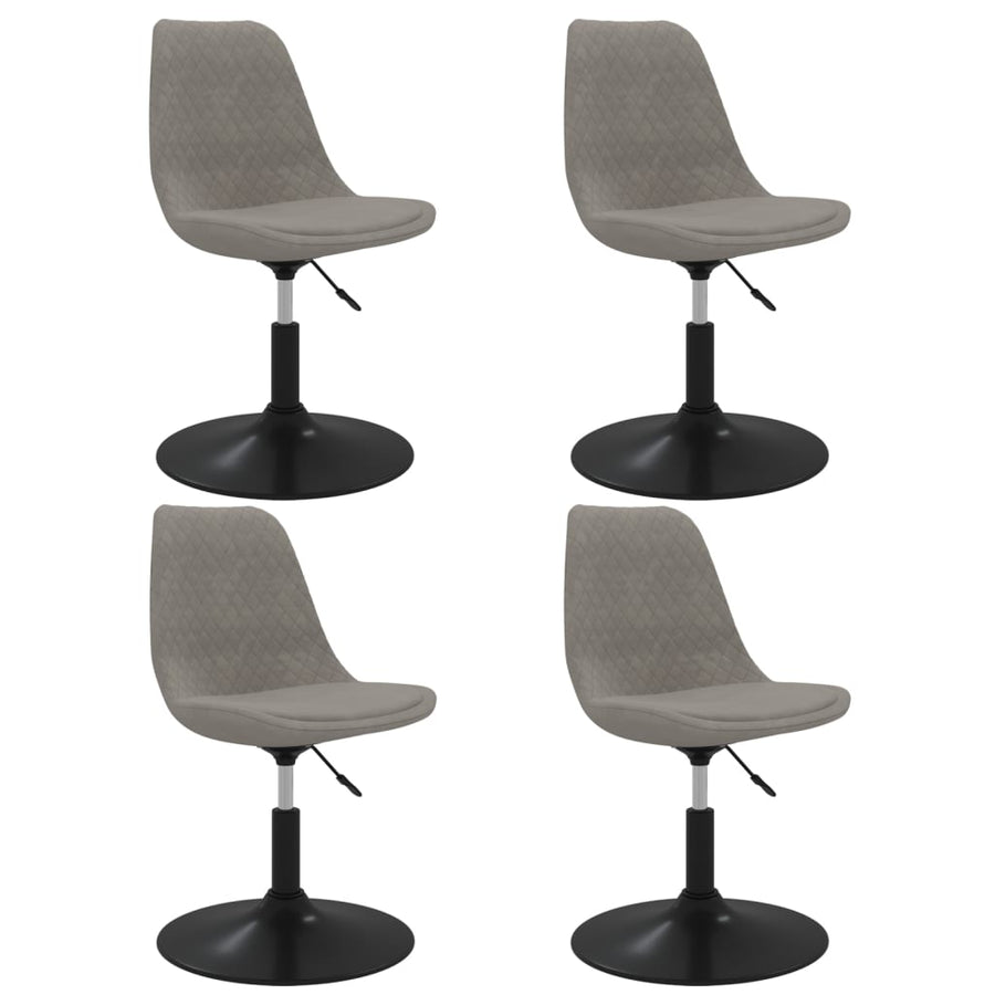 Eetkamerstoelen draaibaar 4 st fluweel lichtgrijs 4 Lichtgrijs