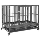 Hondenbench 92x62x76 cm staal met wielen