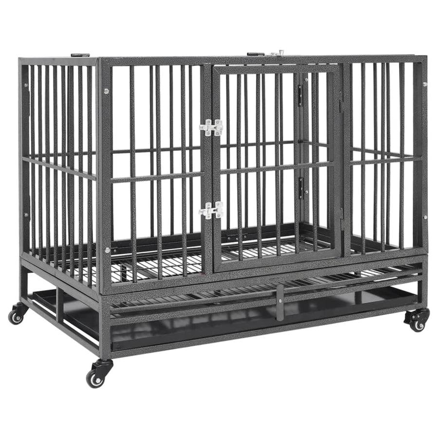 Hondenbench Met Wielen Staal 92 x 62 x 76 cm