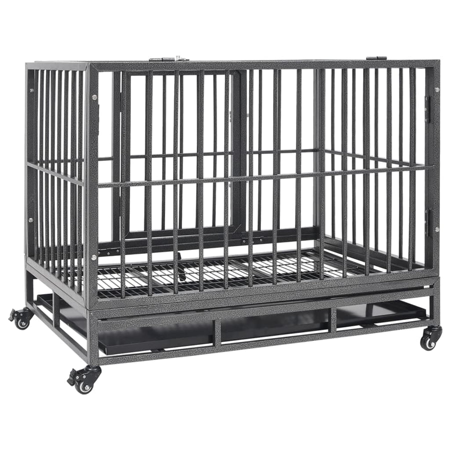 Hondenbench Met Wielen Staal 92 x 62 x 76 cm