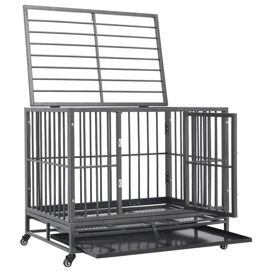 Hondenbench Met Wielen Staal 92 x 62 x 76 cm