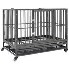 Hondenbench met wielen 102x72x85 cm staal zwart