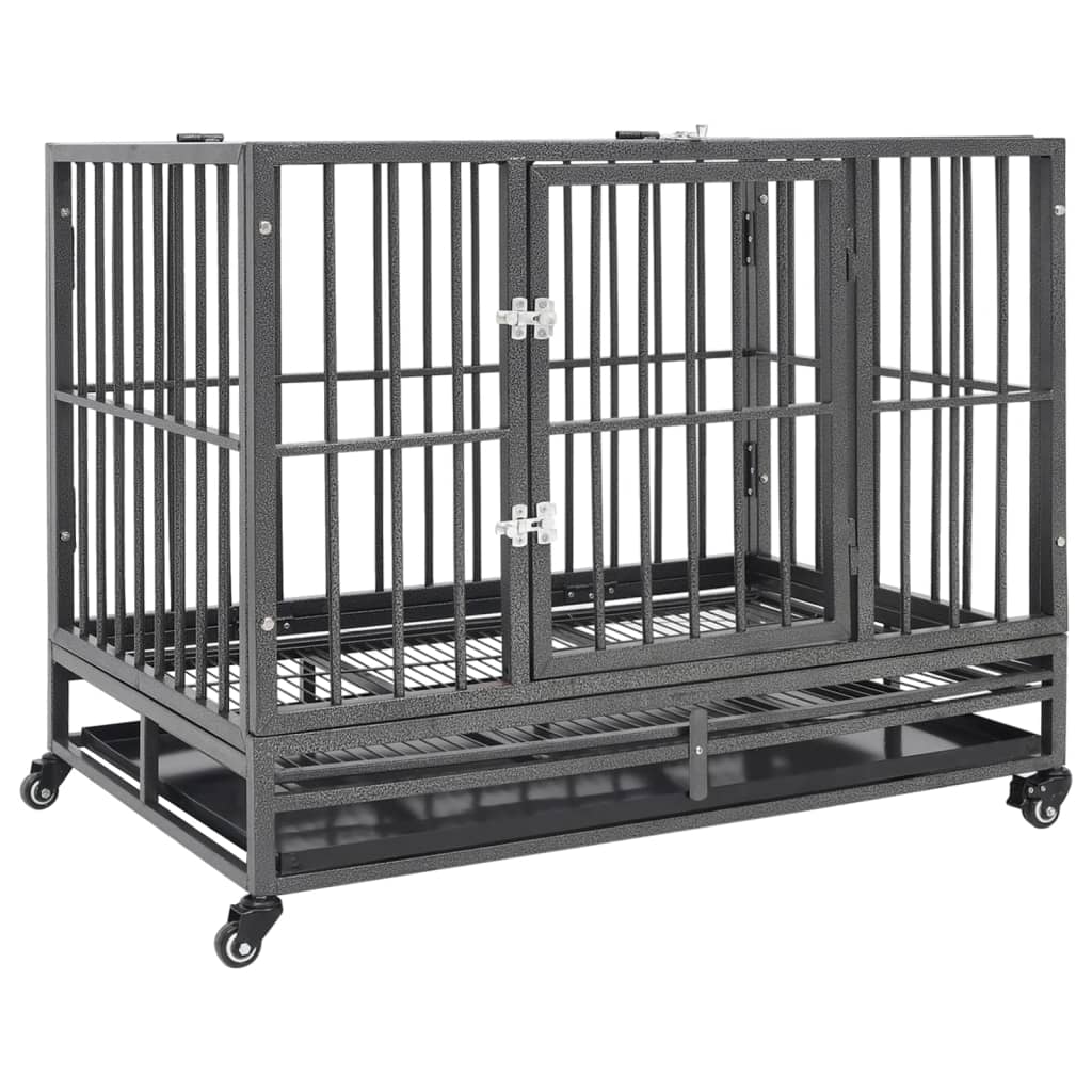 Hondenbench Met Wielen Staal 102 x 72 x 85 cm