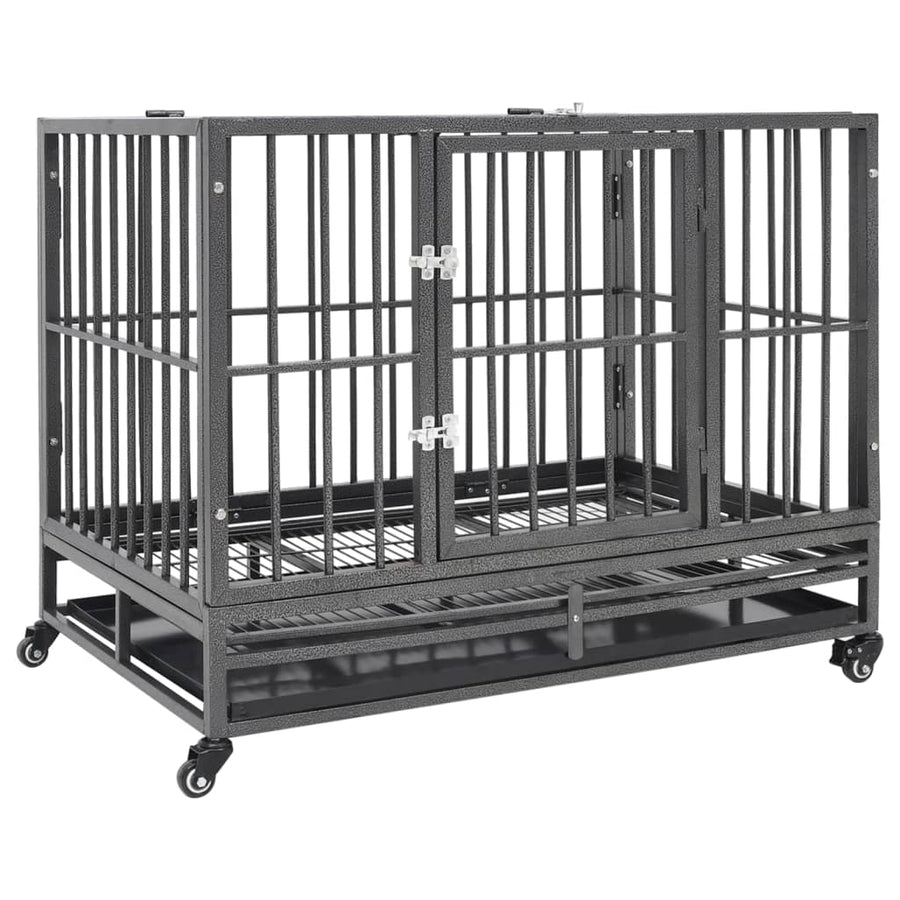 Hondenbench Met Wielen Staal 102 x 72 x 85 cm