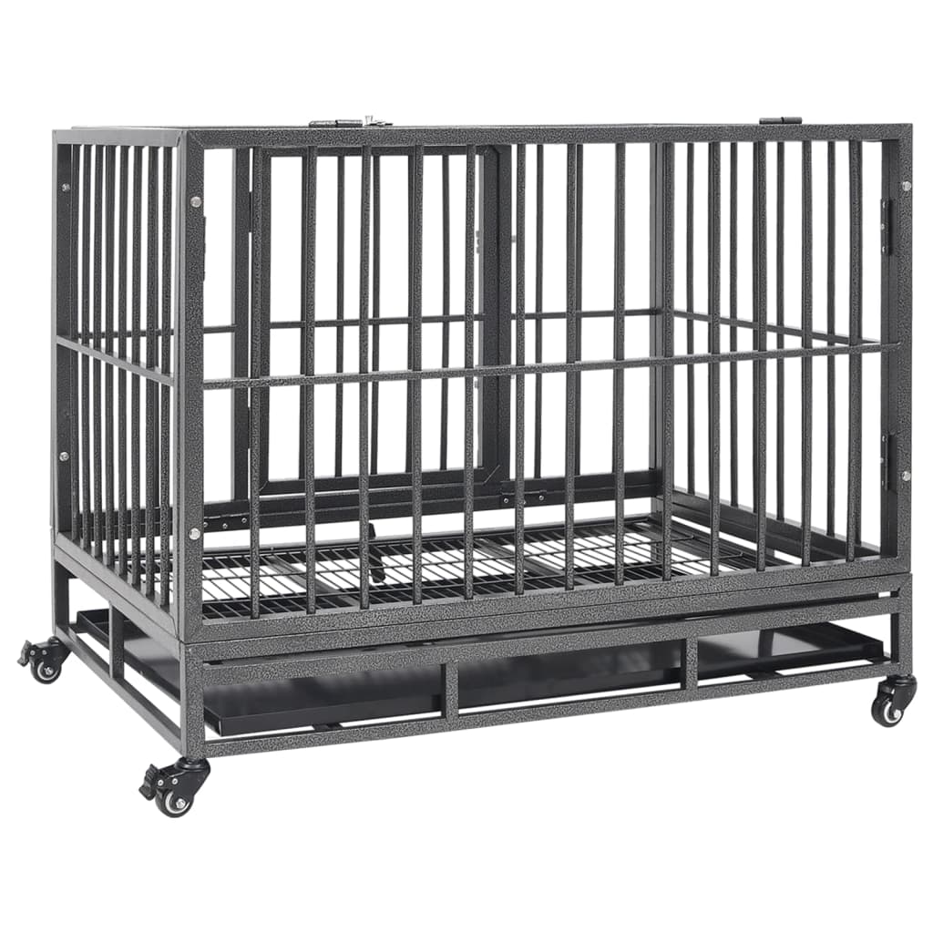Hondenbench Met Wielen Staal 102 x 72 x 85 cm