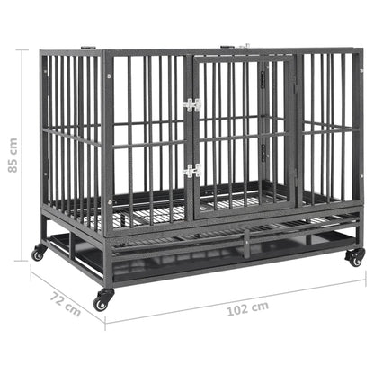 Hondenbench Met Wielen Staal 102 x 72 x 85 cm