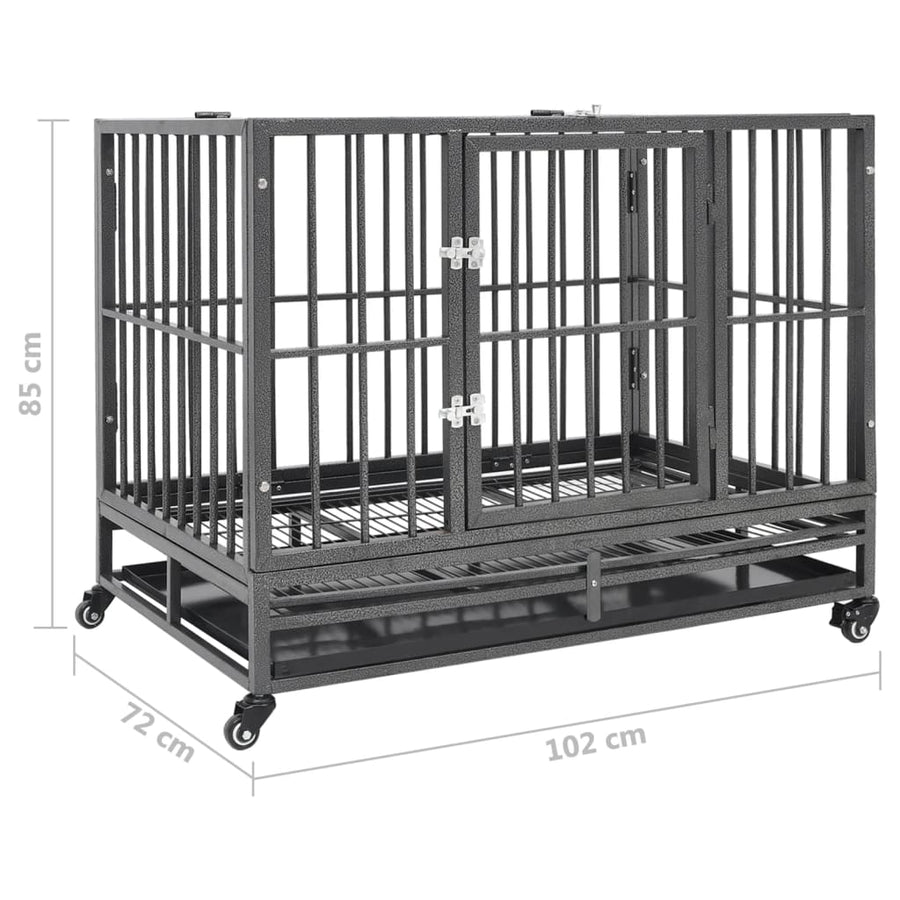 Hondenbench Met Wielen Staal 102 x 72 x 85 cm