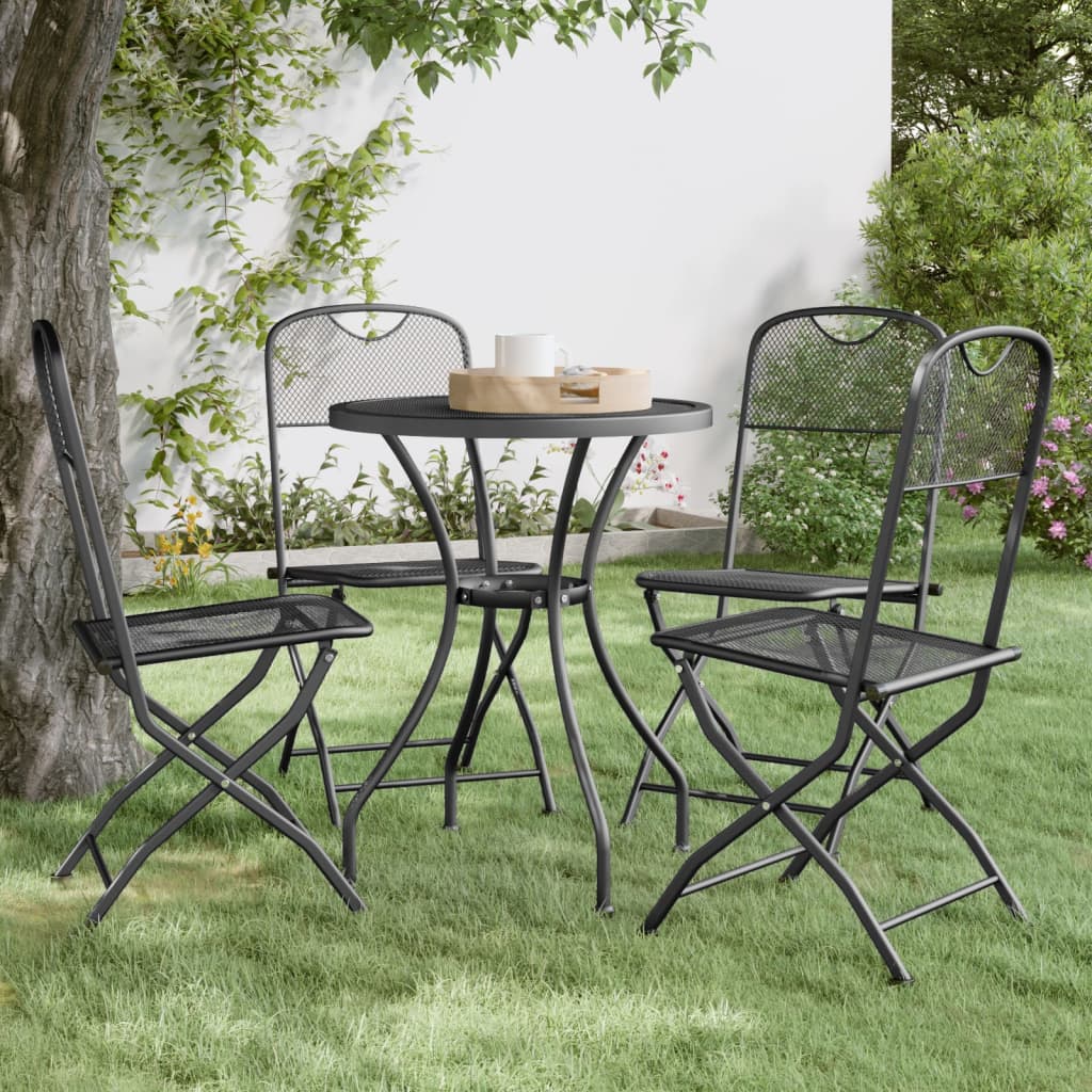 Tuinstoelen Inklapbaar Metaalgaas Antracietkleurig 4