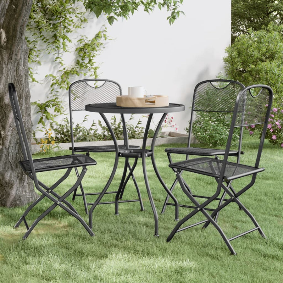 Tuinstoelen Inklapbaar Metaalgaas Antracietkleurig 4