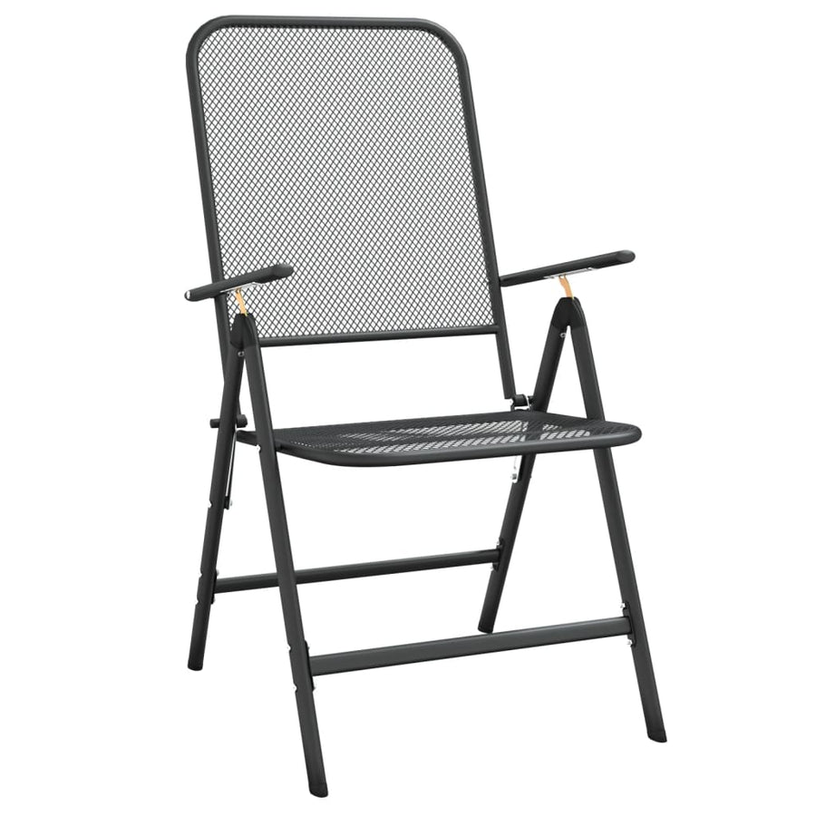 Tuinstoelen Inklapbaar Metaalgaas Antracietkleurig 2