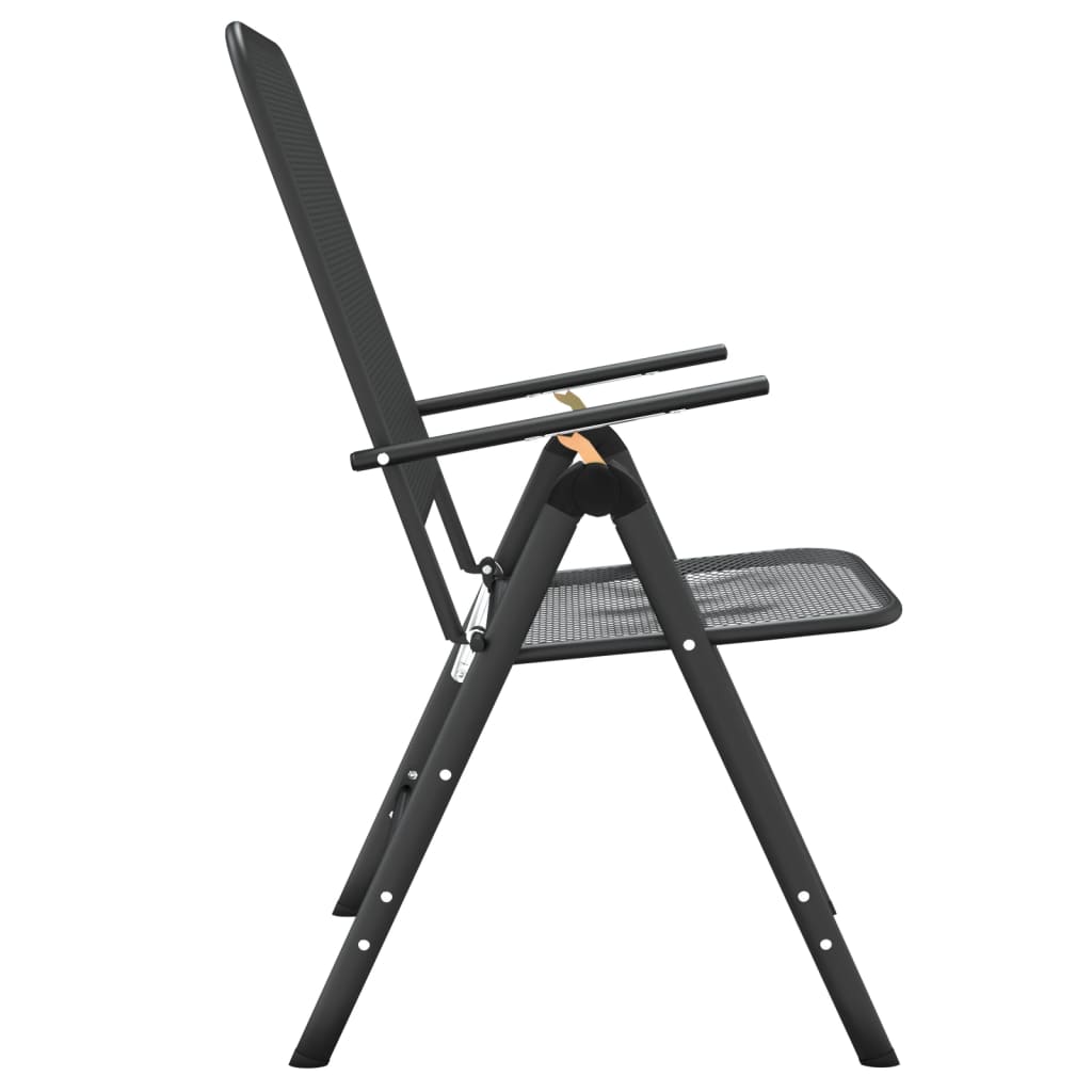 Tuinstoelen Inklapbaar Metaalgaas Antracietkleurig 2