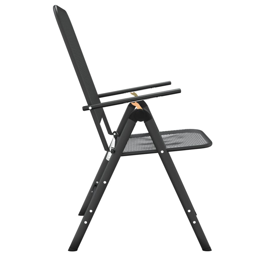 Tuinstoelen Inklapbaar Metaalgaas Antracietkleurig 2