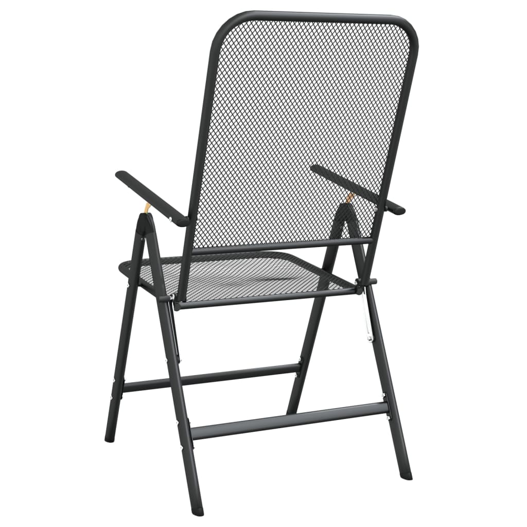 Tuinstoelen Inklapbaar Metaalgaas Antracietkleurig 2