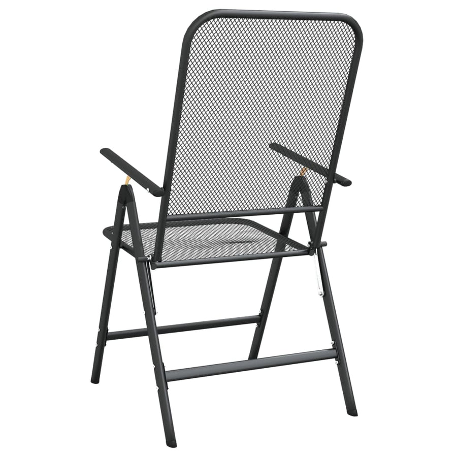 Tuinstoelen Inklapbaar Metaalgaas Antracietkleurig 2