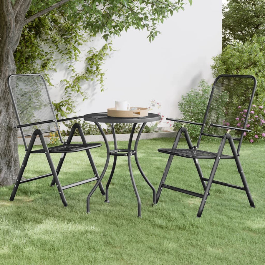 Tuinstoelen Inklapbaar Metaalgaas Antracietkleurig 2