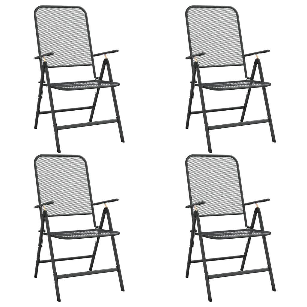 Tuinstoelen Inklapbaar Metaalgaas Antracietkleurig 4