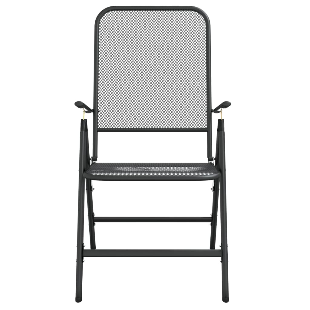 Tuinstoelen Inklapbaar Metaalgaas Antracietkleurig 4
