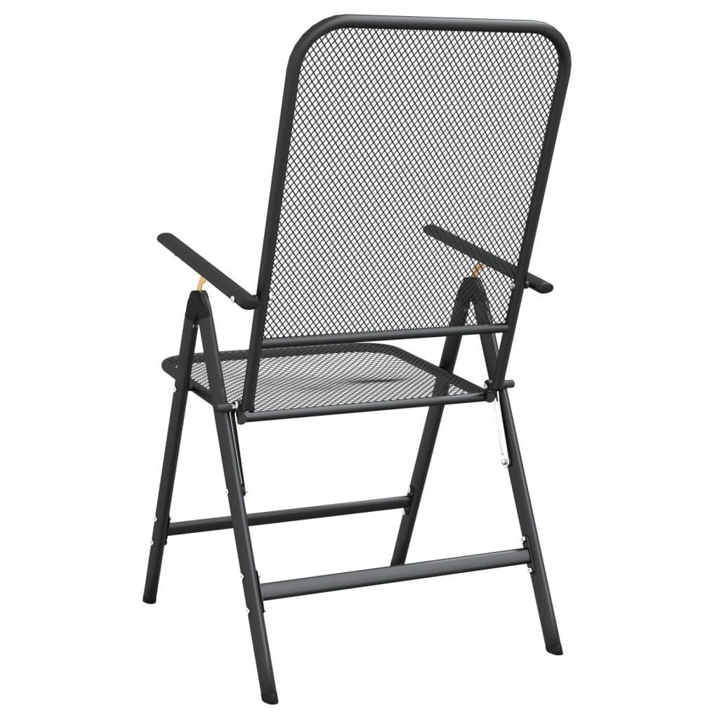 Tuinstoelen Inklapbaar Metaalgaas Antracietkleurig 4