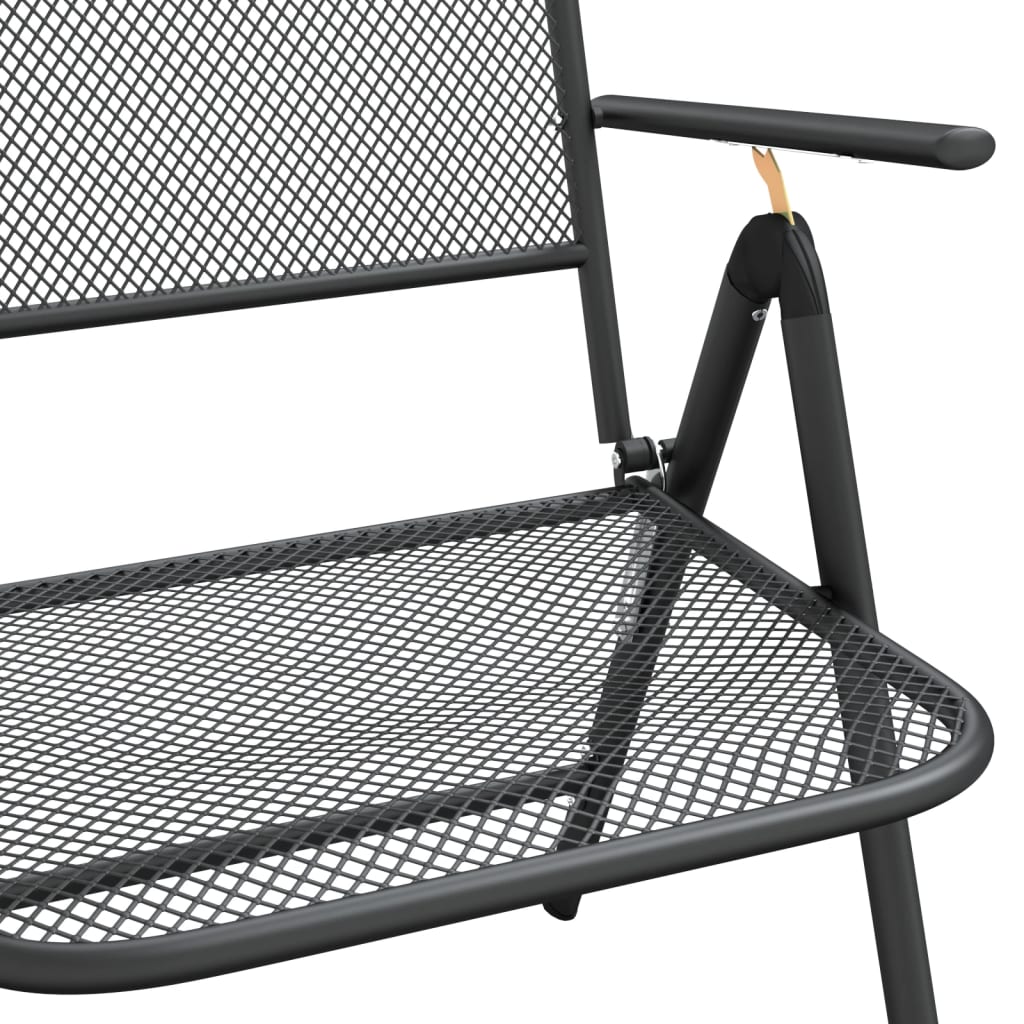 Tuinstoelen Inklapbaar Metaalgaas Antracietkleurig 4