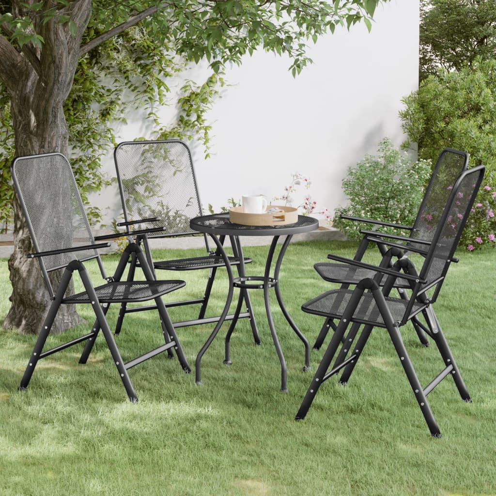 Tuinstoelen Inklapbaar Metaalgaas Antracietkleurig 4