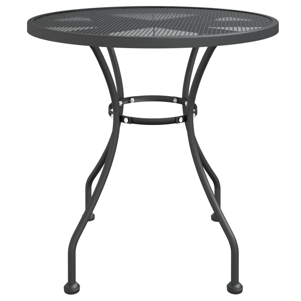Tuintafel Ø80X72 Cm Metaalgaas Antracietkleurig Ø 80 x 72 cm