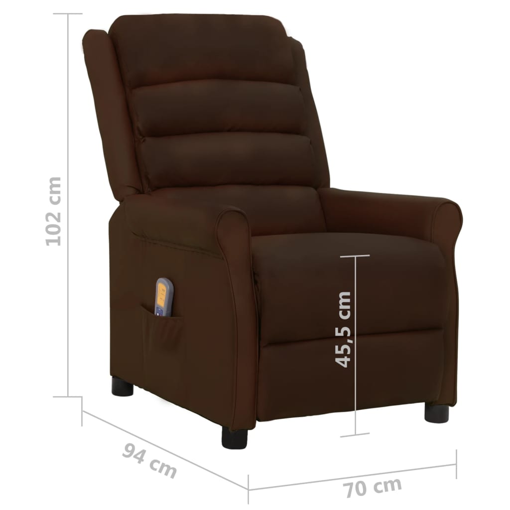 Massagestoel kunstleer bruin