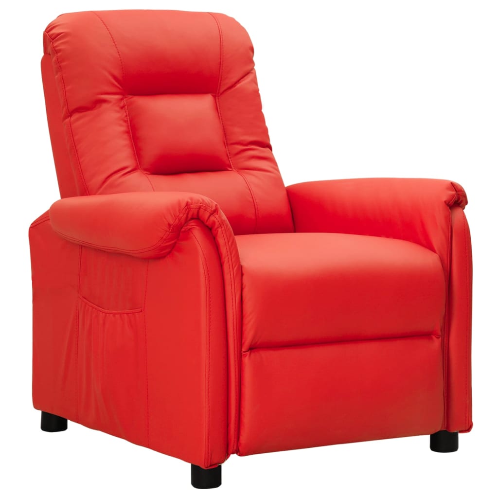 Fauteuil verstelbaar kunstleer rood