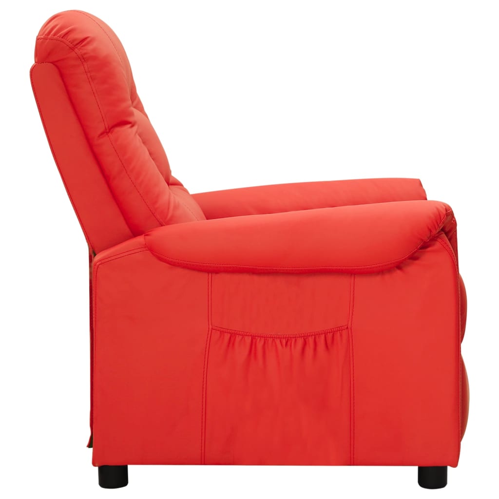 Fauteuil verstelbaar kunstleer rood