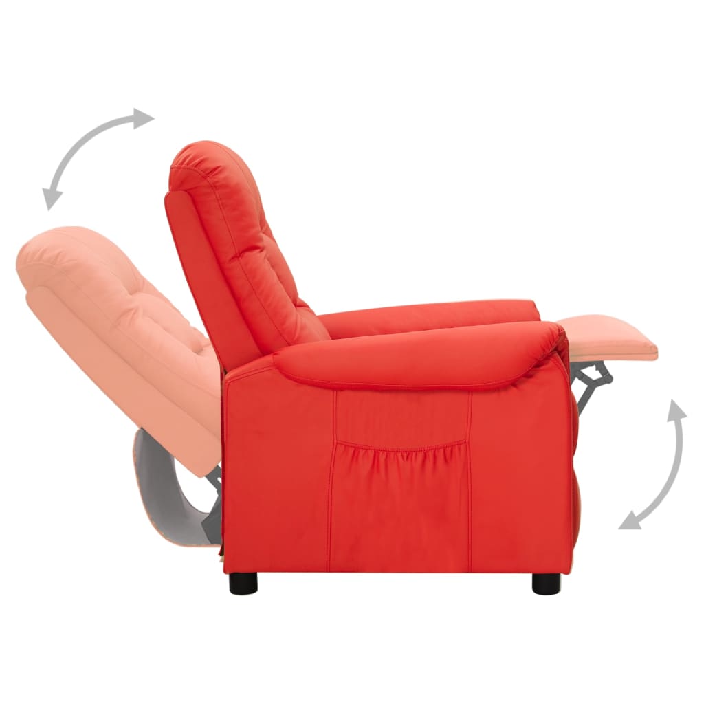 Fauteuil verstelbaar kunstleer rood