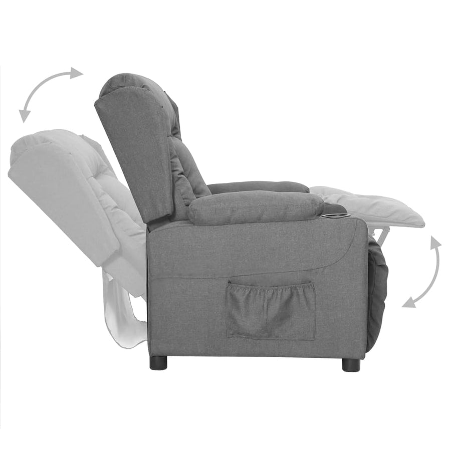 Fauteuil Verstelbaar Stof Lichtgrijs 1