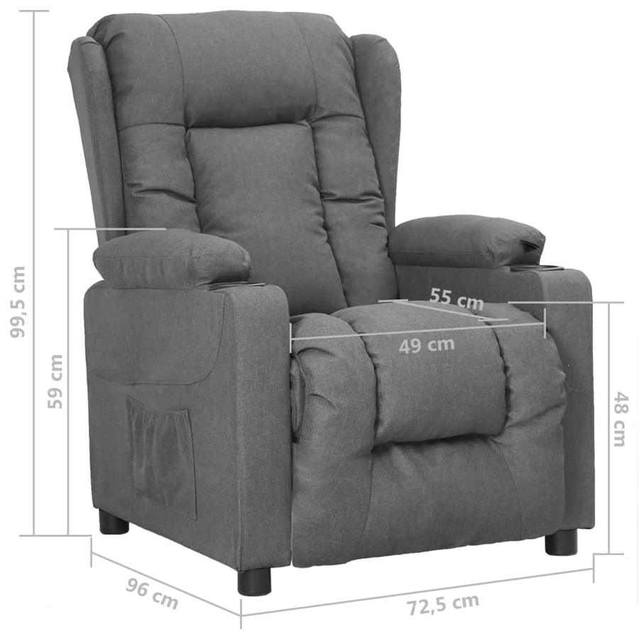 Fauteuil Verstelbaar Stof Lichtgrijs 1