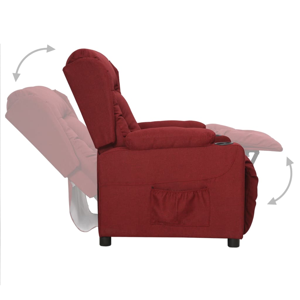 Fauteuil Verstelbaar Stof Wijnrood