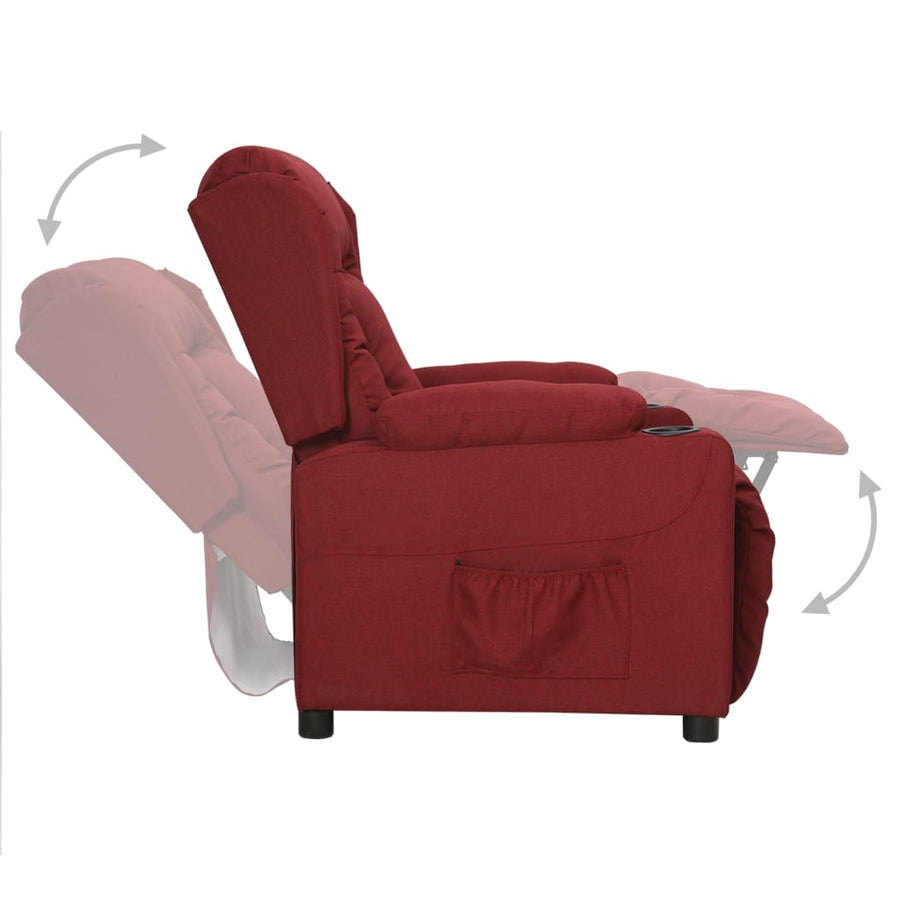 Fauteuil Verstelbaar Stof Wijnrood
