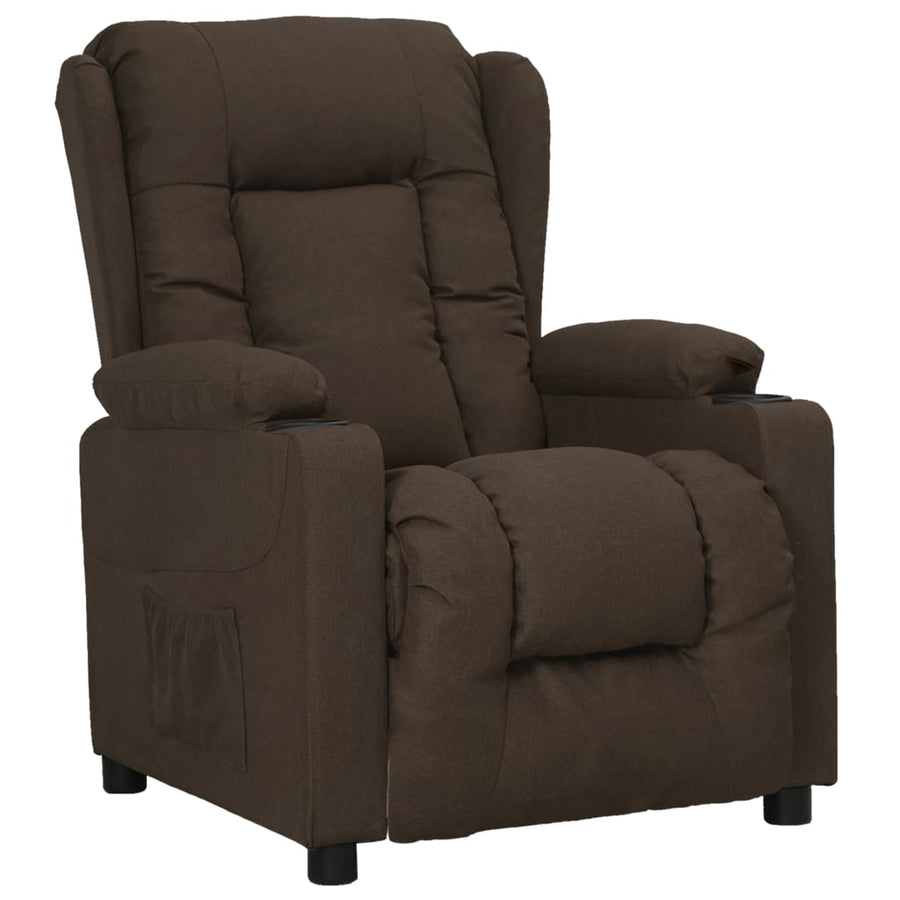 Fauteuil verstelbaar stof donkerbruin