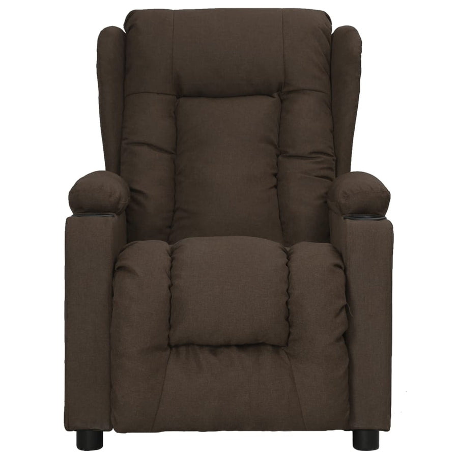 Fauteuil verstelbaar stof donkerbruin