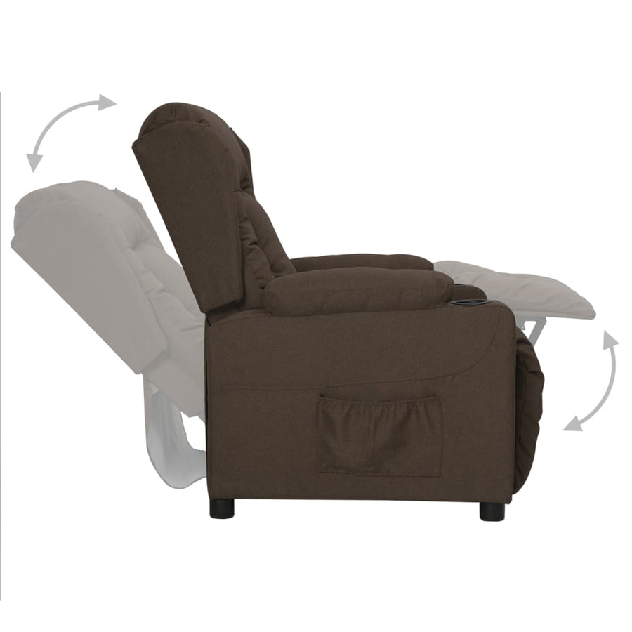 Fauteuil verstelbaar stof donkerbruin