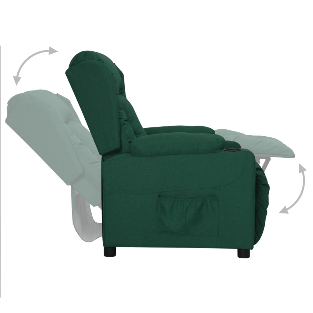 Fauteuil verstelbaar stof donkergroen