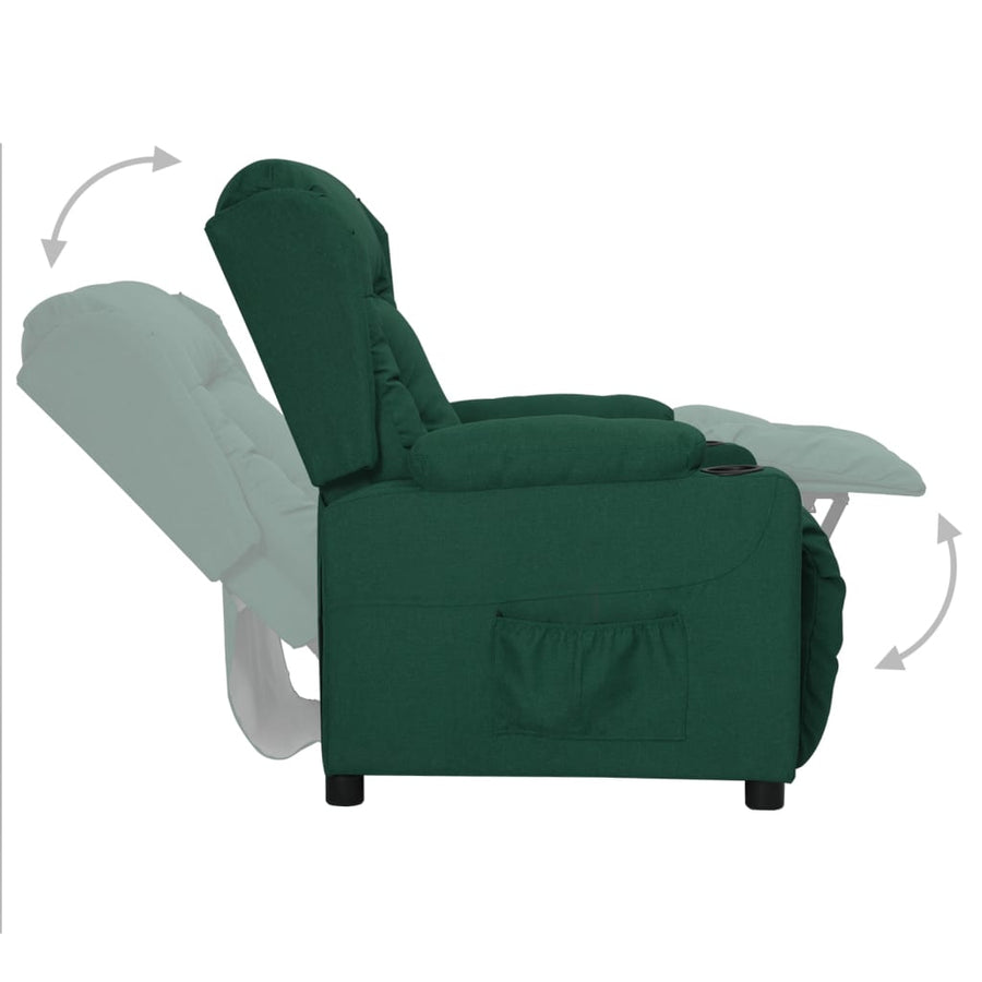 Fauteuil verstelbaar stof donkergroen