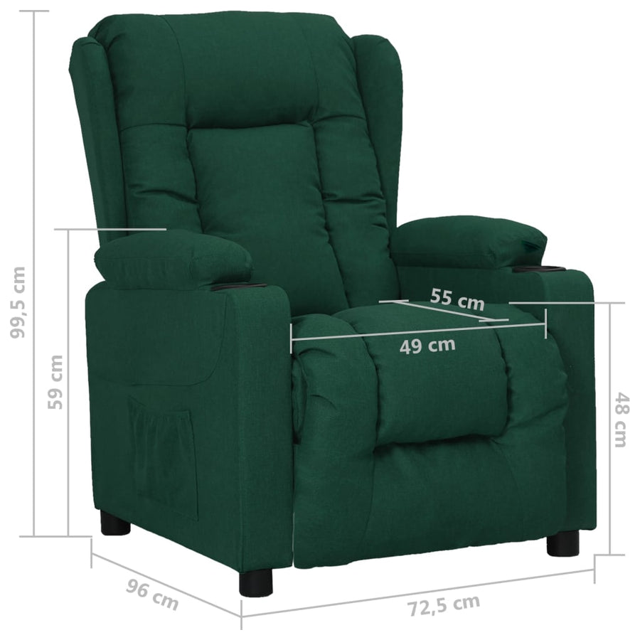 Fauteuil verstelbaar stof donkergroen