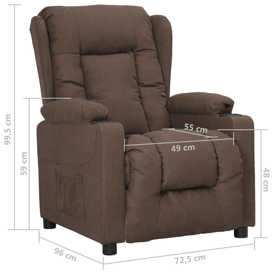 Fauteuil verstelbaar stof taupe
