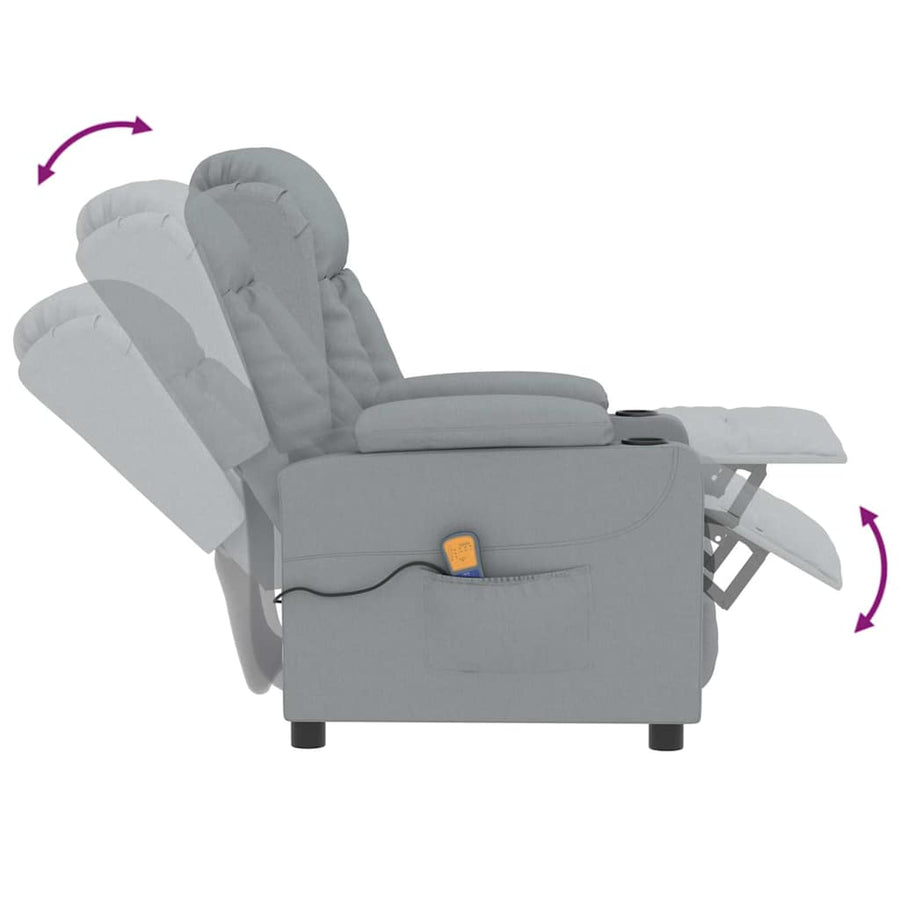 Massagestoel Stof Lichtgrijs