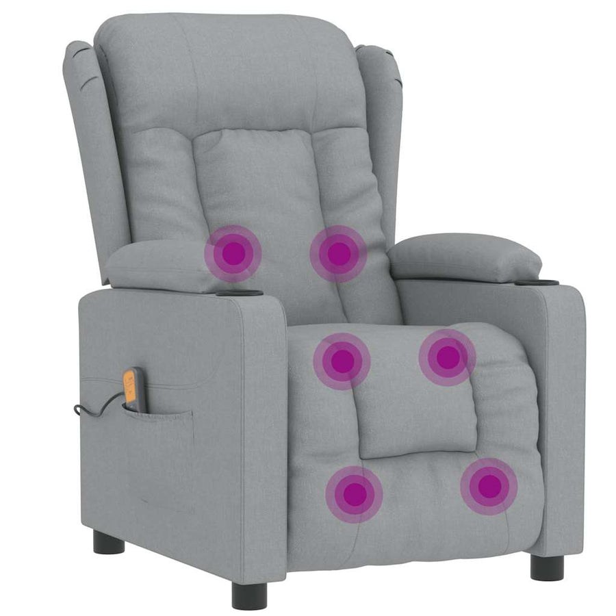 Massagestoel Stof Lichtgrijs