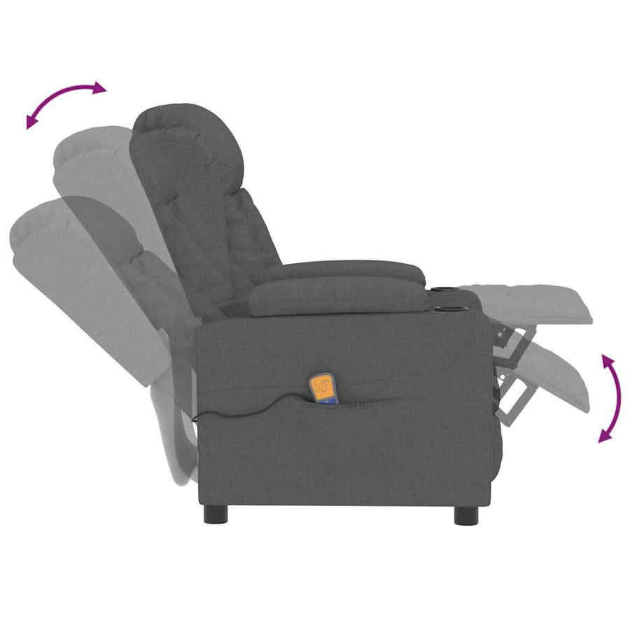Massagestoel Stof Donkergrijs