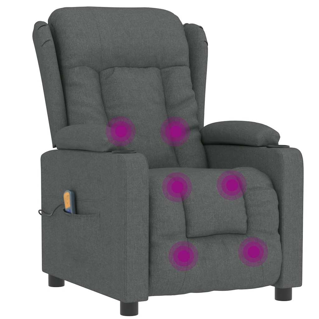 Massagestoel Stof Donkergrijs