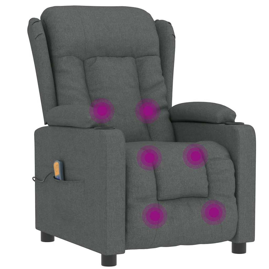 Massagestoel Stof Donkergrijs