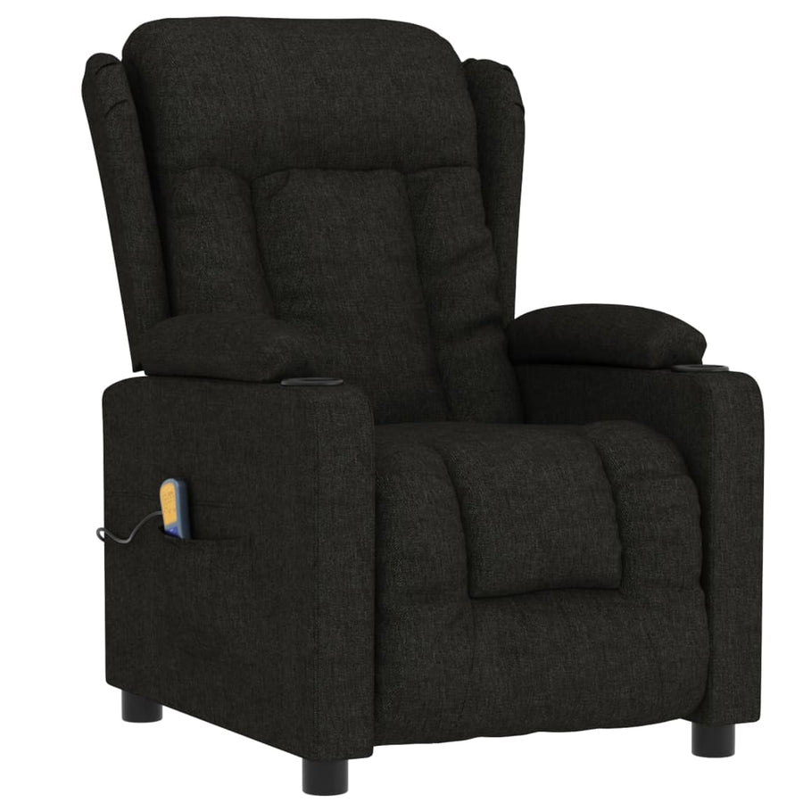 Massagestoel Stof Zwart 1