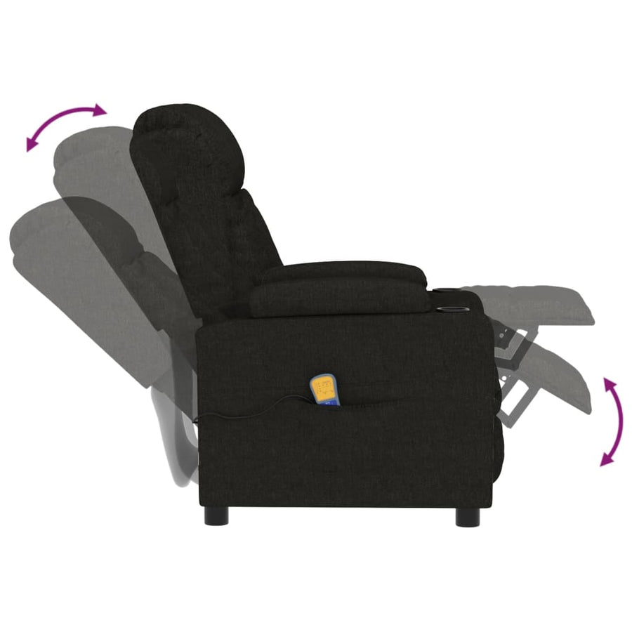 Massagestoel Stof Zwart 1